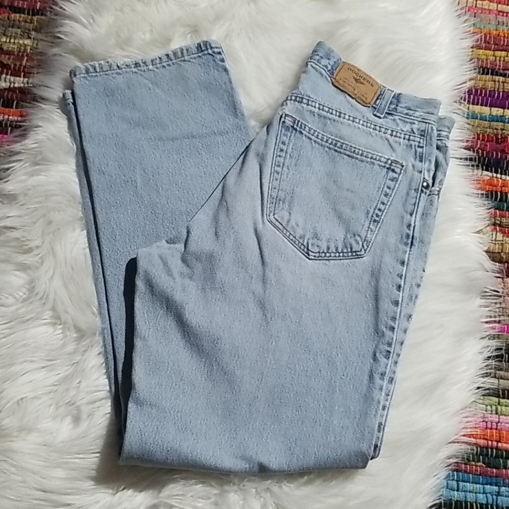 VTG Docker White Washed Blue Denim Jeans 0